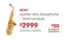 Long & McQuade Jupiter Alto Saxophone offer
