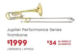 Long & McQuade Jupiter Performance Series Trombone offer