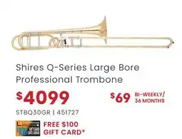 Long & McQuade Shires Q-Series Large Bore Professional Trombone offer