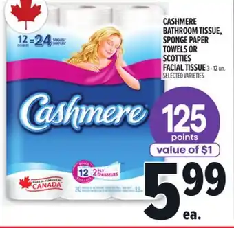 Metro CASHMERE BATHROOM TISSUE, SPONGE PAPER TOWELS OR SCOTTIES FACIAL TISSUE offer