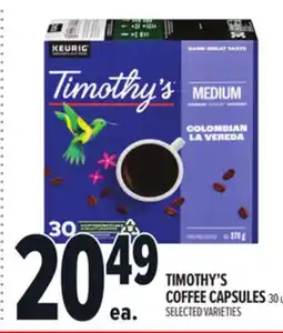 Metro TIMOTHY'S COFFEE CAPSULES offer