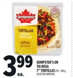 Metro DEMPSTER'S OR TIA ROSA 7 TORTILLAS offer