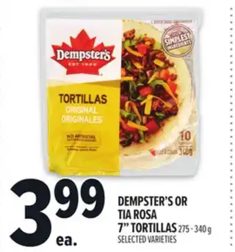 Metro DEMPSTER'S OR TIA ROSA 7 TORTILLAS offer