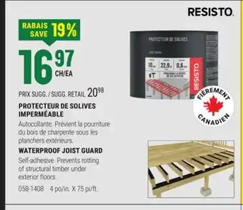 BMR PROTECTEUR DE SOLIVES IMPERMÉABLE offer
