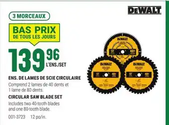 BMR ENS. DE LAMES DE SCIE CIRCULAIRE offer