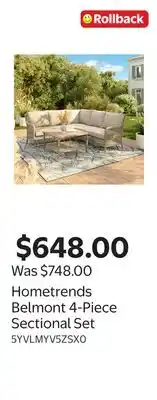 Walmart Hometrends Belmont 4-Piece Sectional Set offer