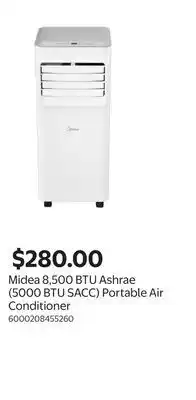 Walmart Midea 8,500 BTU Ashrae (5000 BTU SACC) Portable Air Conditioner offer