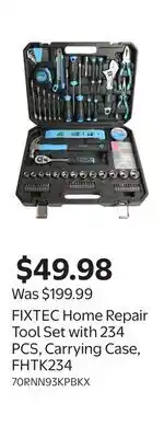 Walmart FIXTEC Home Repair Tool Set with 234 PCS, Carrying Case, FHTK234 offer