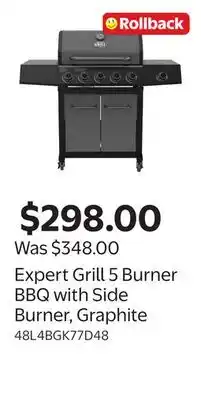 Walmart Expert Grill 5 Burner BBQ with Side Burner, Graphite offer