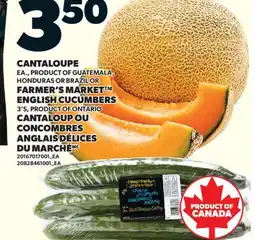 Valu-mart CANTALOUP, EA. OU CONCOMBRES ANGLAIS DÉLICES DU MARCHÉ, 3'S offer