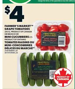 Valu-mart TOMATES RAISINS OU MINI-CONCOMBRES DÉLICES DU MARCHÉ, 283 G, 6'S offer