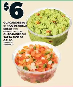 Valu-mart GUACAMOLE, 270 G OU SALSA PICO DE GALLO, 170 G offer