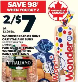 Valu-mart PAIN OU PETITS PAINS WONDER OU PETITS PAINS D'ITALIANO offer