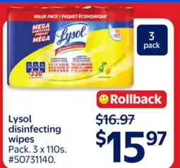 Walmart Lysol disinfecting wipes offer