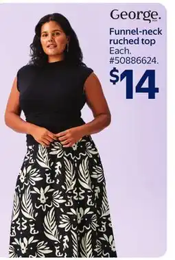 Walmart George Funnel-neck ruched top offer