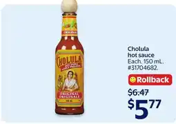 Walmart Cholula hot sauce offer