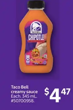 Walmart Taco Bell creamy sauce offer
