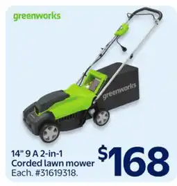 Walmart Greenworks 149 A 2-in-1 s P Corded lawn mower offer