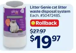 Walmart Litter Genie cat litter waste disposal system offer