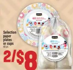 Marché Adonis Selection paper plates or cups offer