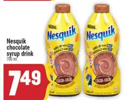 Marché Adonis NESTLE NESQUIK CHOCOLATE SYRUP DRINK offer