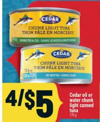 Marché Adonis Cedar Oil or Water Chunk Light Canned Tuna offer