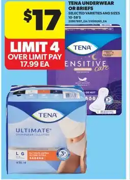 Real Canadian Superstore TENA UNDERWEAR OR BRIEFS, 10-58' S offer