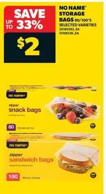 Real Canadian Superstore NO NAME STORAGE BAGS, 80/100' S offer