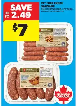 Real Canadian Superstore PC FREE FROM SAUSAGE, 375/500 G offer