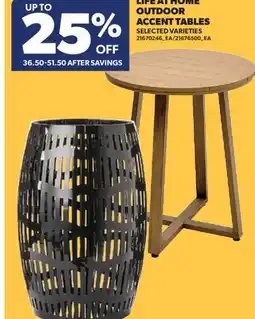 Real Canadian Superstore LIFE AT HOME OUTDOOR ACCENT TABLES offer