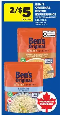 Real Canadian Superstore BEN'S ORIGINAL BISTRO EXPRESS RICE, 240/250 G offer