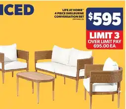 Real Canadian Superstore LIFE AT HOME 4 PIECE SHELBURNE CONVERSATION SET offer