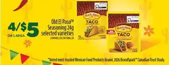 Real Canadian Superstore OLD EL PASO SEASONING offer