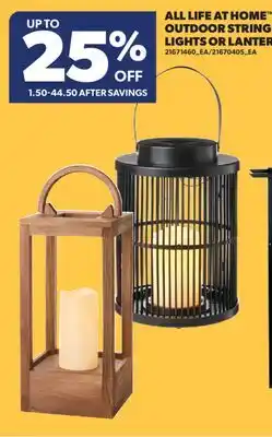 Real Canadian Superstore ALL LIFE AT HOME OUTDOOR STRING LIGHTS OR LANTERNS offer
