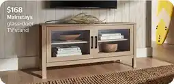 Walmart Mainstays glass-door TV stand offer