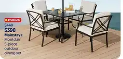Walmart Mainstays Montclair 5-piece outdoor dining set offer