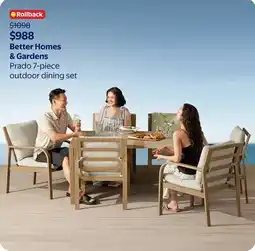 Walmart Better Homes & Gardens Prado 7-piece outdoor dining set offer