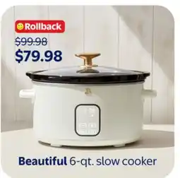 Walmart Beautiful 6-qt. slow cooker offer