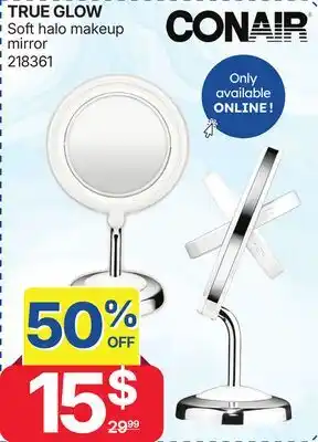 Rossy CONAIR TRUE GLOW Soft halo makeup mirror offer