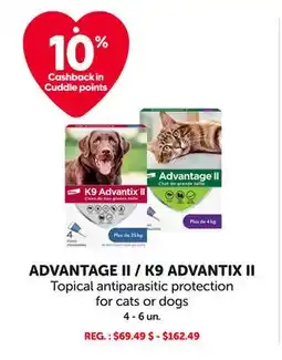 Mondou ADVANTAGE II/K9 ADVANTIX II Topical antiparasitic protection for cats or dogs offer