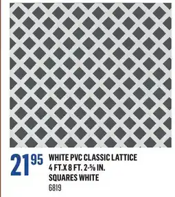 Canac White PVC Classic Lattice4 ft.x 8 ft offer