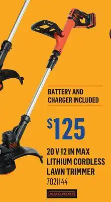 Canac 20 V 12 in Max Lithium Cordless Lawn Trimmer offer