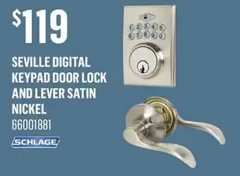 Canac Seville Digital Keypad Door Lock and Lever Satin Nickel offer