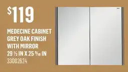 Canac Sienna Medecine Cabinet Grey Oak Finish with Mirror 291/2inx259/16in offer