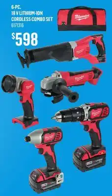 Canac 6-Pc. 18 V Lithium-Ion Cordless Combo Set offer