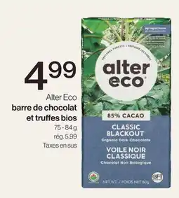 Avril Barre de chocolat et truffes bios offer