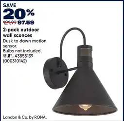RONA Landon & Co. 2-pack outdoor wall sconces offer