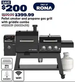 RONA Pit Boss Pellet smoker and propane gas grill with griddle combo offer