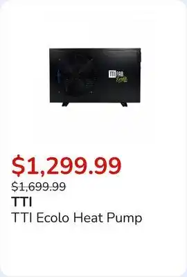 Club Piscine TTI Ecolo Heat Pump offer