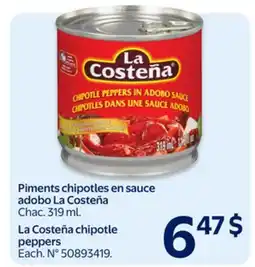 Walmart La Costeña chipotle peppers offer